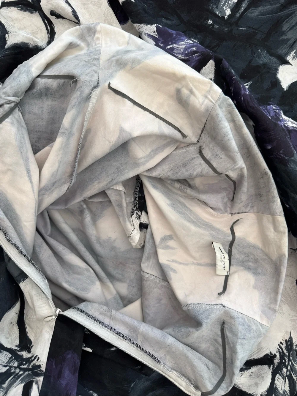 Dries Van Noten Black, White & Purple Floral Circle Skirt - Picture 4 of 4